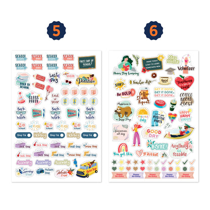 Teacher Planner Stickers Back to School Themed Planning Sticker Accessories for Student, Educators, homeschoolers, Women, Cute Happy Planner Productivity