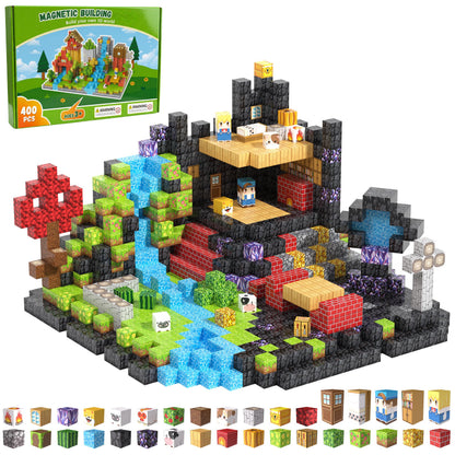 Fitrobust 400PCS Magnetic Blocks, Magnetic Building Blocks, 0.78in Magnetic Building, STEM Game Stacking Toys for Kids, Birthday Gifts for Boys and Girls Age 3+ Years Old