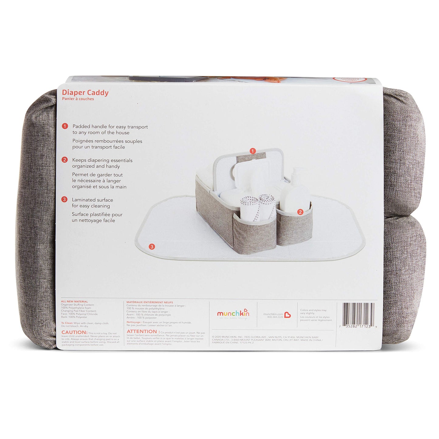 Munchkin® Portable Diaper Caddy Organizer, Grey