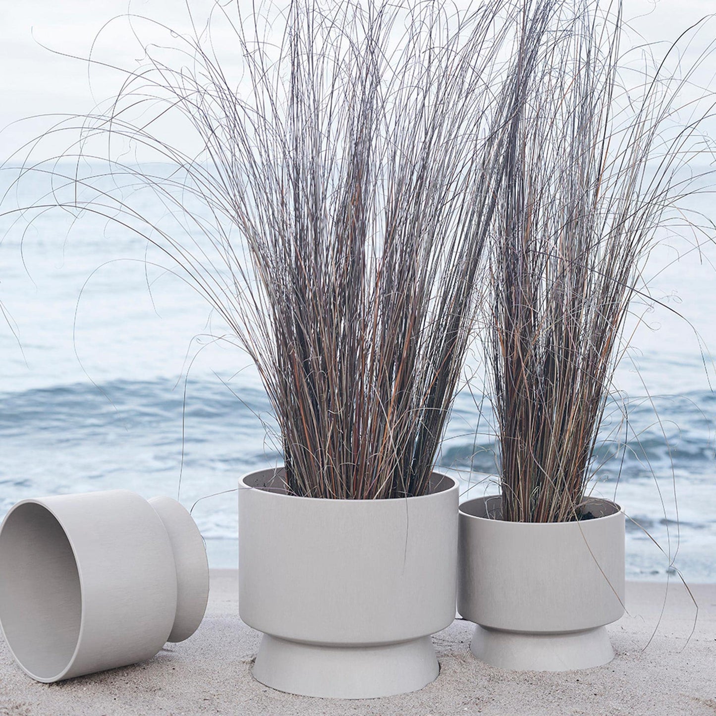 Rosendahl Recycled Flower Pot, Sand, 11.8" D x 10.4" H, Designed by Signe Wenneberg, Gift Box Included
