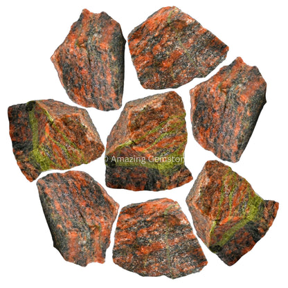 Amazing Gemstone Unakite Jasper Raw Crystals and Healing Stones, Natural Rocks for Tumbling and DIY Raw Stones and Crystals (1 lb)