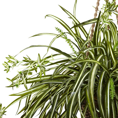 Nearly Natural Spider Plant Hanging Basket