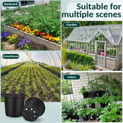 FUOAUYK 110 Pcs Small Plastic Palnt Pot, 4 5 6 Inch Nursery Pots with Drainage, Seedlings Starter Pots for Plants, Great for Herbs, Cuttings, and Starter Plants (110 pcs, 4 inch)