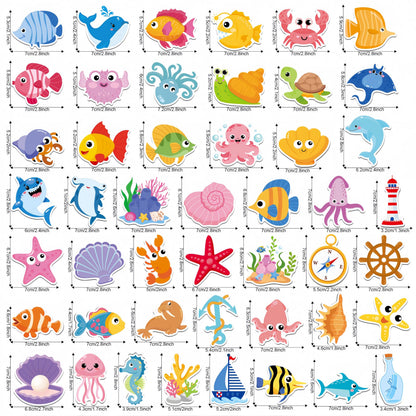 Fecheche Large Size Cute Fridge Magnets for Toddlers, Preschool Spelling Learning Education Refrigerador Magnetic Toy (Ocean 47pcs)