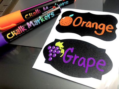 18 Neon Chalk Markers - Double Pack of Fine and Medium Tip Liquid Chalk Pens - Wet Erasable for Menu Boards, Glass, Windows, Whiteboards, Classrooms, Mirrors, Plastic