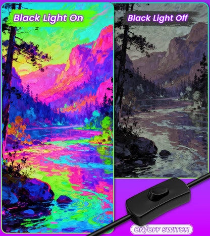 TigQiang 2 Pack 42W LED Black Light Bar, Blacklight with 6FT Cord+Switch+Plug, Glow in The Dark Black Lights Party Supplies,Halloween Lighting Decorations, Fluorescent Poster, Body Paint, Classroom