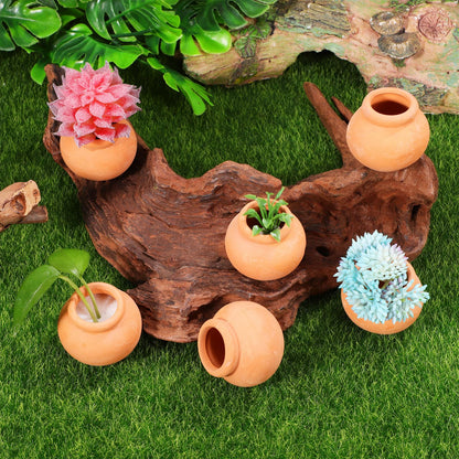 NIYANGLE 6pcs Miniature Clay Flower Pots Small Succulent Terracotta Planter Pots for Home Garden Decor DIY Crafts 1. 53x1. 53x1. 38in