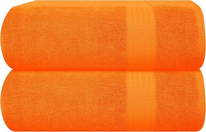 GLAMBURG Premium Cotton Oversized 2 Pack Bath Sheet 35x70-100% Pure Cotton