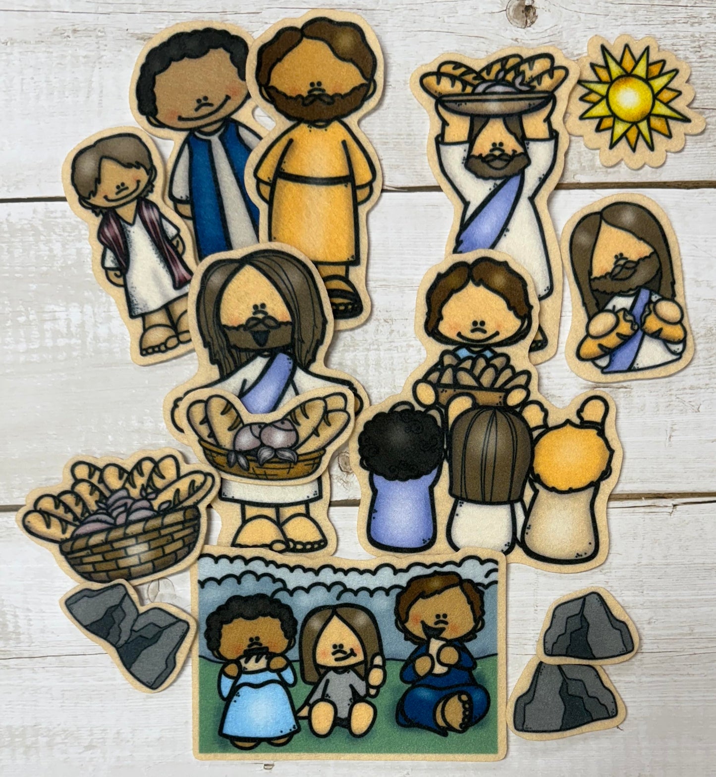 Jesus Feeds The 5000 Bible Felt Board Story for Flannel Boards