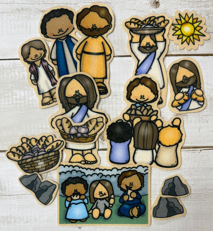 Jesus Feeds The 5000 Bible Felt Board Story for Flannel Boards