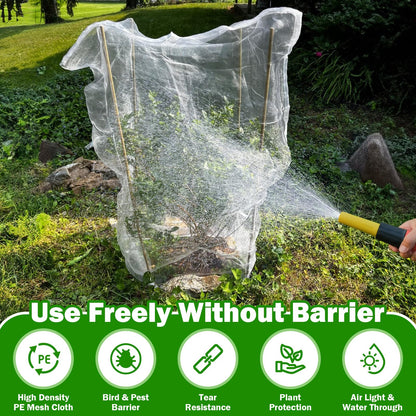 2 PCS Large Fruits Tree Netting Cover for Garden 4 x 6 ft Garden Insect Bird Barrier Plant Netting for Tomato Blueberry Bush Netting Covers Deer Cicada Netting Cover Bag with Drawstring
