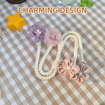 Flower Curtain Tiebacks with No Drill Installation, Fancy Decorative Holdbacks for Living Room, Bedroom, and Dining Room – Easy to Install and Adjustable, 2pcs Purple
