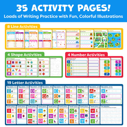 Preschool Learning Activities - Letter Tracing Books for Kids Ages 3-5 - Toddler Handwriting Practice - Learning Books for 4 Year Olds, Educational Learning Toys for 3 Year Old - 4 Year Old Boy Toys