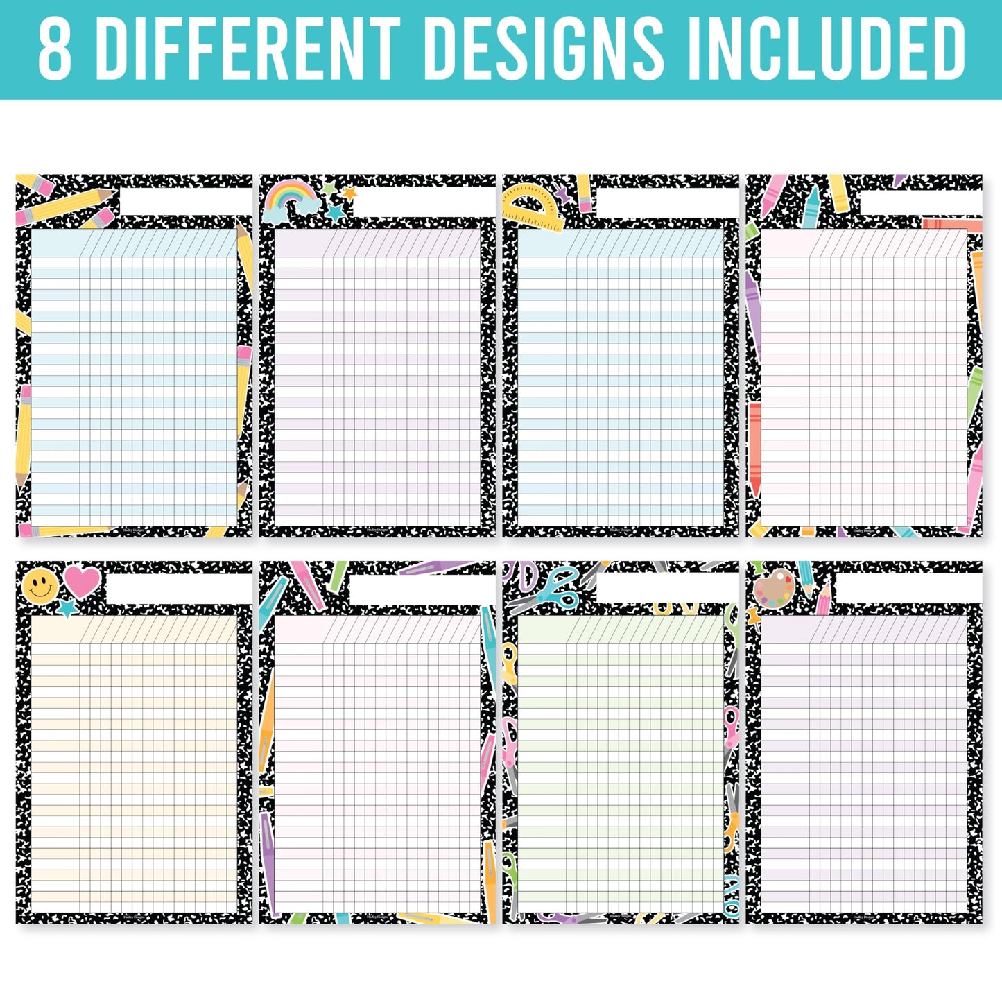 Attendance Chart for Classroom Management - 8 Incentive Chart for Classroom Essentials, 11x17 Student Behavior Charts and Homework Tracker, Teachers Class Attendance and Assignments Log
