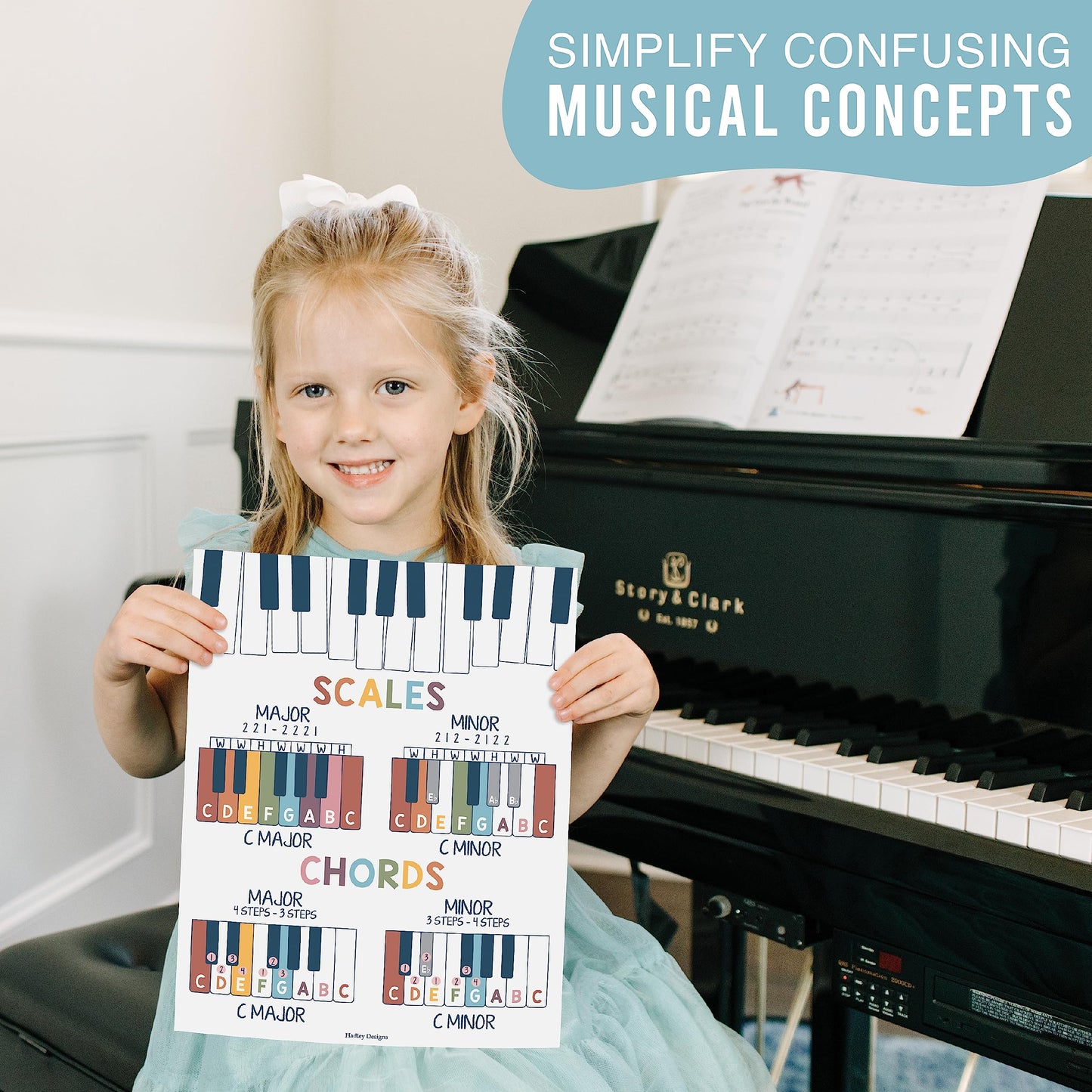 Hadley Designs 9 Music Classroom Posters – Boho Music Classroom Decor, Choir & Solfege Prints, Bulletin Board Decorations, Educational Supplies for Teachers
