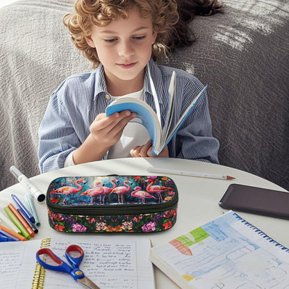 Droerfes Flamingos Pencil Case Pencil Pouch Large Capacity Pen Bag School Office Organizer Stationery Storage Box For Girls Boys Teen Kids