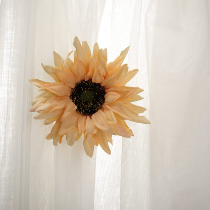 SUQ I OME 2 Pack of Rustic Big Diameter 7.08inch Artificial Sunflower Curtain Clips Curtain Tiebacks Accessory Curtain Holder Curtain Holdbacks for Home Office Decoration,Light Yellow