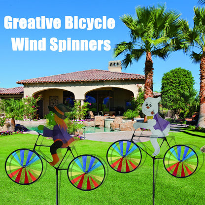 2 Pack 20 Inches Halloween Witch & Ghost Bike Spinner Decorations Pinwheels with Stakes Windmill Wind Spinners Outdoor for Yard Garden Lawn, Large Pin Wheels Halloween Accessories Gifts