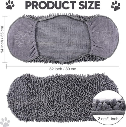 Newwiee 4 Pcs Large Dog Towels for Drying Dogs with Hand Pocket Microfiber Shammy Towel 32 x 14 in Dog Bath Towel Absorbent, Quick Drying, Machine Washable for Pet Puppy Clean Shower Supplies(Grey)