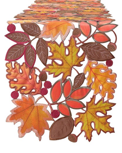 Fall Decorations for Home Fall Table Runner 36 Inches Long with Embroidered Maple Leaf. Thanksgiving Decorations for Dining Room Kitchen Table Seasonal Holiday Harvest Party Decor