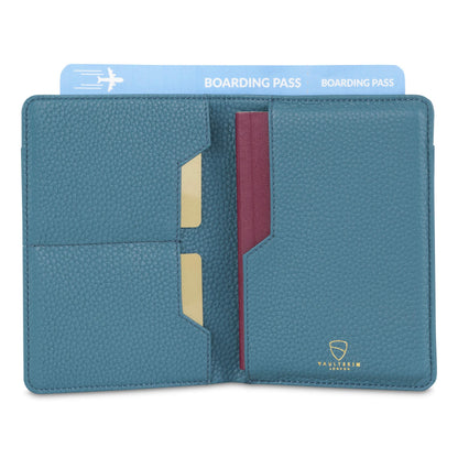 Vaultskin Leather Passport Holder, Slim RFID Blocking Travel Wallet for Men and Women, Fits Passport, Credit Cards, ID, Cash, Passport Cover Ideal Travel Accessories with Gift Box (Kensington)