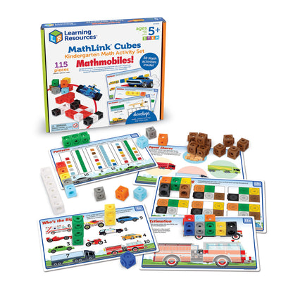 Learning Resources MathLink Cubes Kindergarten Math Activity Set: Mathmobiles 115 Pieces, Ages 5 and Up Kindergarten STEM Activities, Math Activity Set and Games for Kids