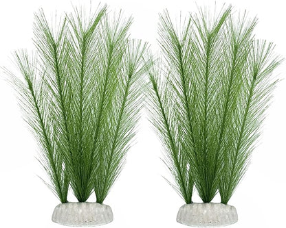 M2cbridge Plastic Fish Tank Plants Soft Silk Water Grass Reptile Waterweed for Terrarium Simulate Aquatic and Aquarium Landscape(2pcs,8")