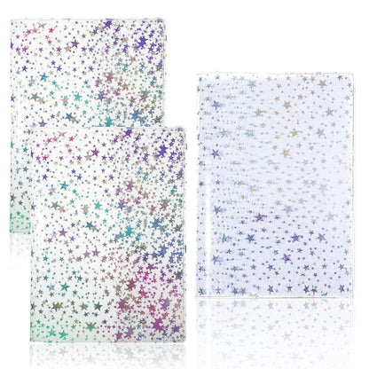 Feifeiya 2 Pcs White A5 Glitter Star Jelly Cover Transparent Planner Cover for Journal Planners and Notebooks