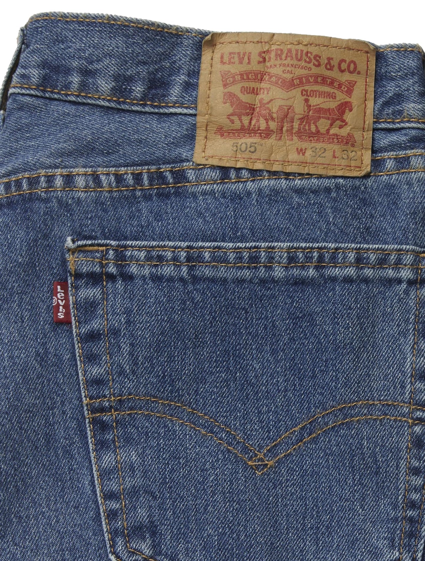 Levi's Men's 505 Regular Fit Jeans (Also Available in Big & Tall), Medium Stonewash, 34W x 32L