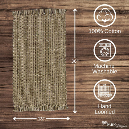 Park Designs Expresso Tweed Farmhouse Table Runner 36 Inch | 13x36 Rustic Dining Table Accessory | Hand Loomed & Rugged Texture | Modern Farmhouse Table Runners 36 Inches