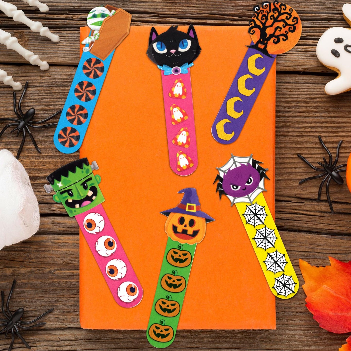80UncleKimby 28 Sets Halloween Crafts for Kids DIY Bookmarks Kits Ages 4-8 Classroom Activities