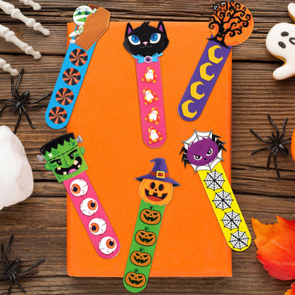 80UncleKimby 28 Sets Halloween Crafts for Kids DIY Bookmarks Kits Ages 4-8 Classroom Activities