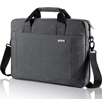 Voova Laptop Bag Case 17 17.3 Inch Computer Sleeve Messenger Bag with Shoulder Strap Expandable Waterproof Large Capacity Business Briefcase for Work Travel Fit 17-18” Laptop, Men Women, Gray