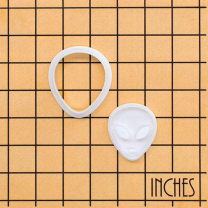 BAKERLOGY Alien Mini Cookie Cutter and Stamp Set – UFO Extraterrestrial Biscuit Fondant Embosser for Sci-Fi Space Theme Baking, Halloween Party Cupcake Decoration