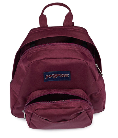 JanSport Half Pint Mini Backpack, 10.2 L - Durable Mini Bag Purse with Adjustable Shoulder Straps, Single Main Compartment, Zippered Stash Pocket, Cherry Lacquer