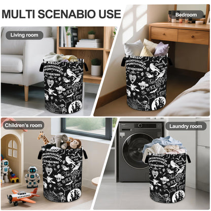 Halloween Black Laundry Basket Foldable Oxford Cloth Tote Bag Laundry Hamper Clothes Storage Bucket Organizer For Bathroom/Laundry Storage/Bedroom 19.6x15.7 Inch