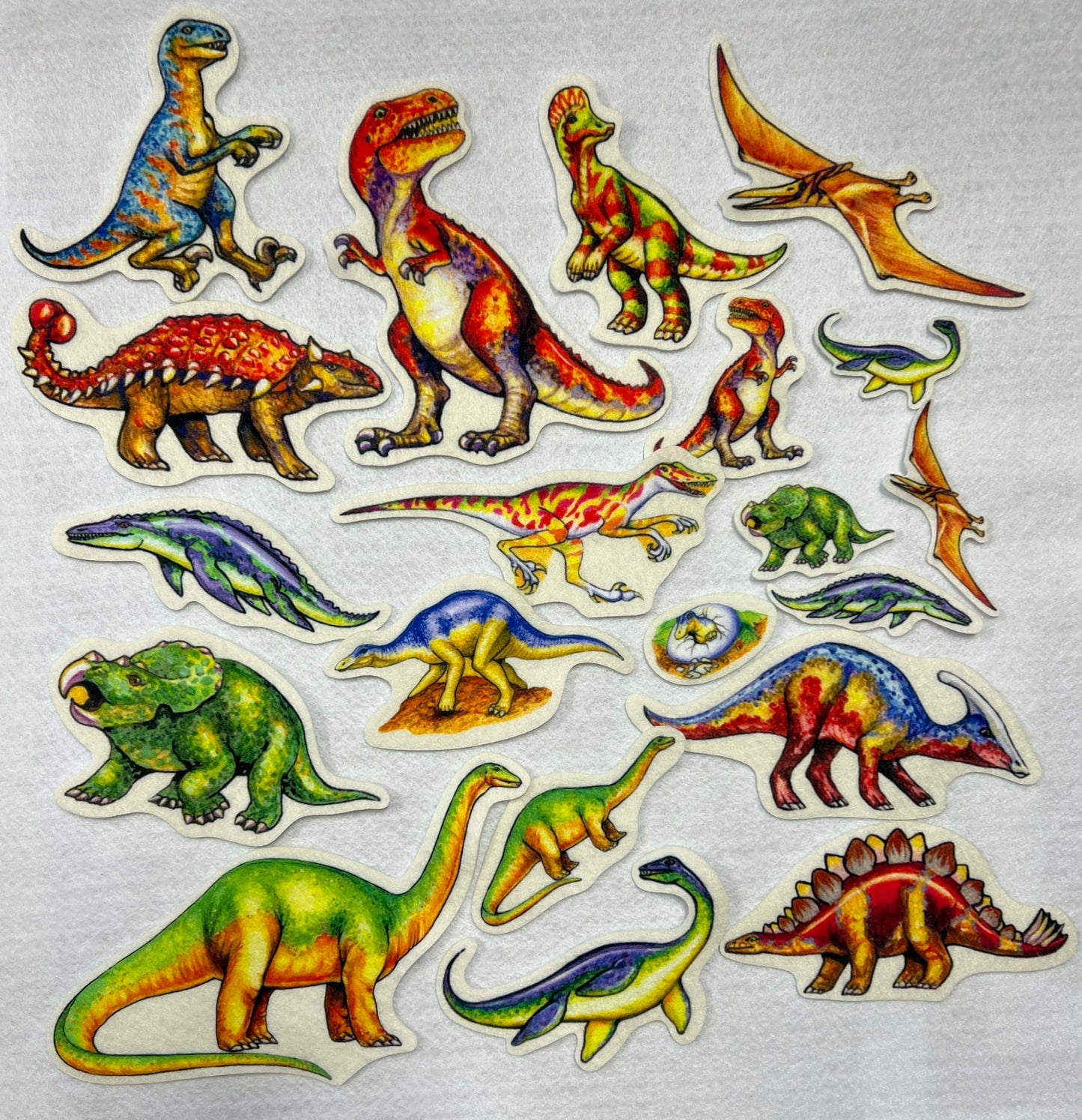 20 Piece Dinosaurs Felt Figures Set for Flannel/Felt Board Playboard Story Time Precut