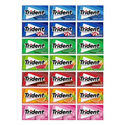 Trident Sugar-Free Chewing Gum Variety Pack Candy, Assorted Flavors, 21 Packs of 14 Pieces (294 Total Pieces)