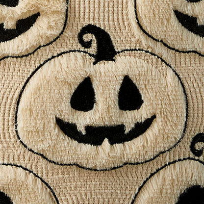DFXSZ Halloween Pillow Covers 16x16 inch Set of 2 Black Beige Halloween Pumpkins Throw Pillow Cases Soft Plush Faux Fur Wool Couch Cushion Case for Chair Sofa Living Room Home Decor PTK057B16