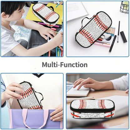 Droerfes Baseball Pencil Case Pencil Pouch Large Capacity Pen Bag School Office Organizer Stationery Storage Box For Girls Boys Teen Kids