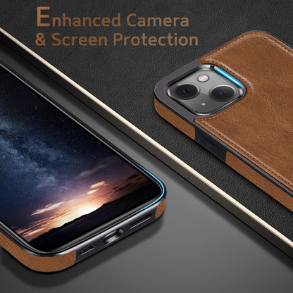 LOHASIC Compatible with iPhone 15 Case, Luxury Elegant Leather Business Classic Soft Grip Back Cover Full Body Protective Shockproof Back Cover Phone Cases for iPhone 15 6.1 inch - Brown
