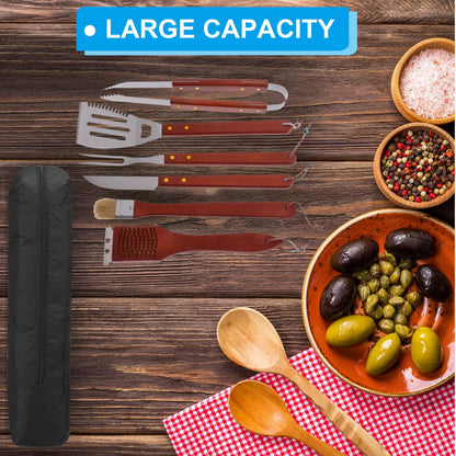PATIKIL 19x4x3 Inch Grill Storage Tool Bag, BBQ Tool Organizer with 600D Oxford Foldable Tripod Carry Bag for Outdoor Camping