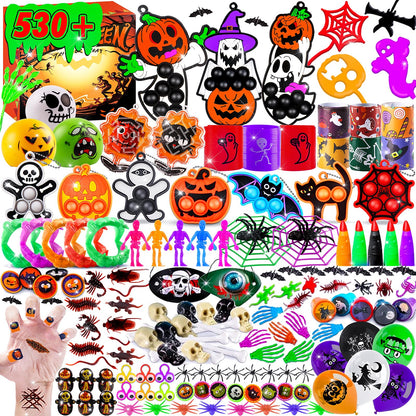 ChildFun 530 PCS Halloween Party Favors for Kids, Halloween Toys Bulk for Goodie Bags Fillers, Non-Candy Treats, Classroom Prizes, Halloween Gifts for Boys Girls