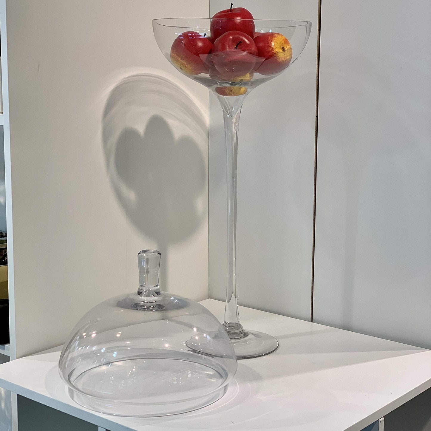 WGV Lollipop Vase, Width 11", Height 31.5", Clear Ball on Stand Glass Planter Terrarium with Stem, Candy Fruit Jar Floral Container for Wedding Party Event Home Office Decor, 1 Piece