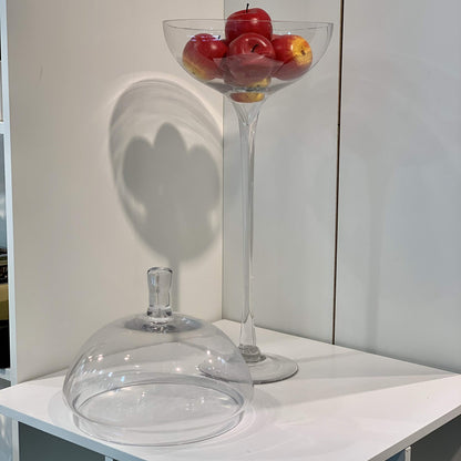 WGV Lollipop Vase, Width 11", Height 31.5", Clear Ball on Stand Glass Planter Terrarium with Stem, Candy Fruit Jar Floral Container for Wedding Party Event Home Office Decor, 1 Piece