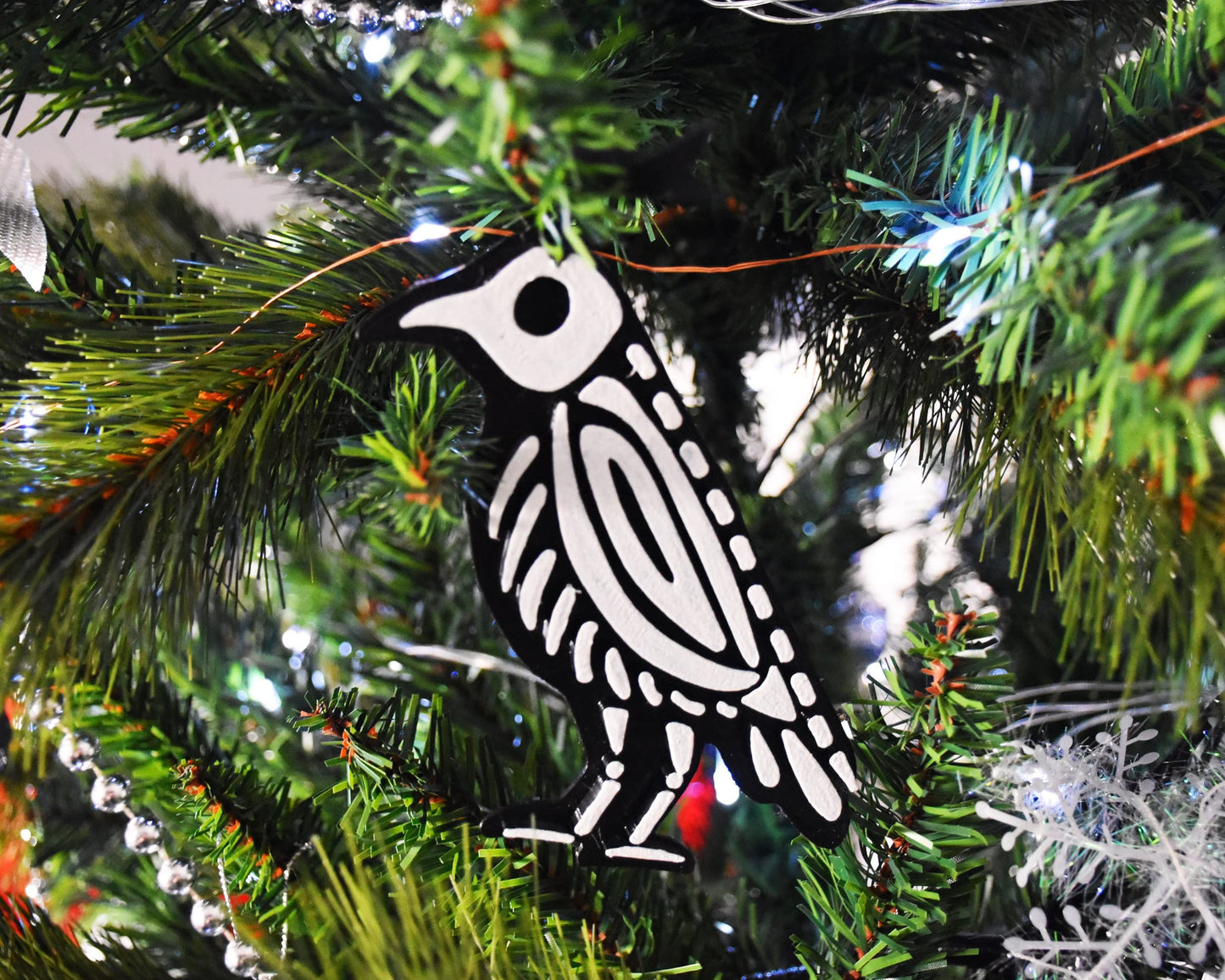 Skeleton Gothic Christmas and Halloween Ornaments (Raven)