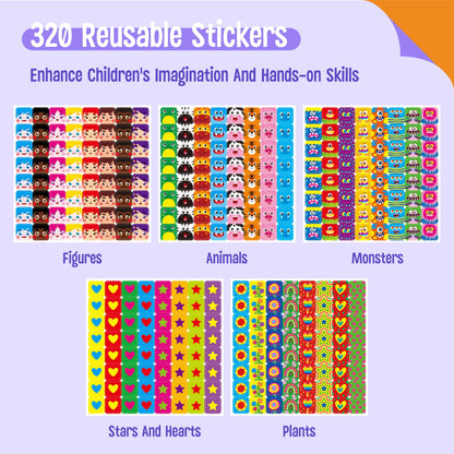 100 Math Linking Cubes, Math Cubes with 320 Reusable Stickers Manipulative Geometric Shapes Connecting and Counting Snap Blocks for Early Math & Construction, Educational Toy for Preschool, Homeschool
