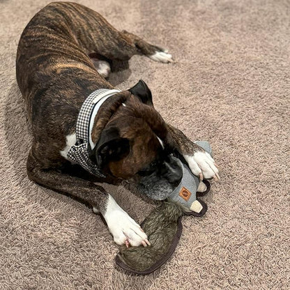SPOT Dura-Fused Hemp Friends - Dog Toy Made with Hemp Material, Fused with Tricot for Durablity, with Furry Plush Tail and Squeaker, Great for Light to Moderate Chewers - 18" Assorted Styles, 1 Piece