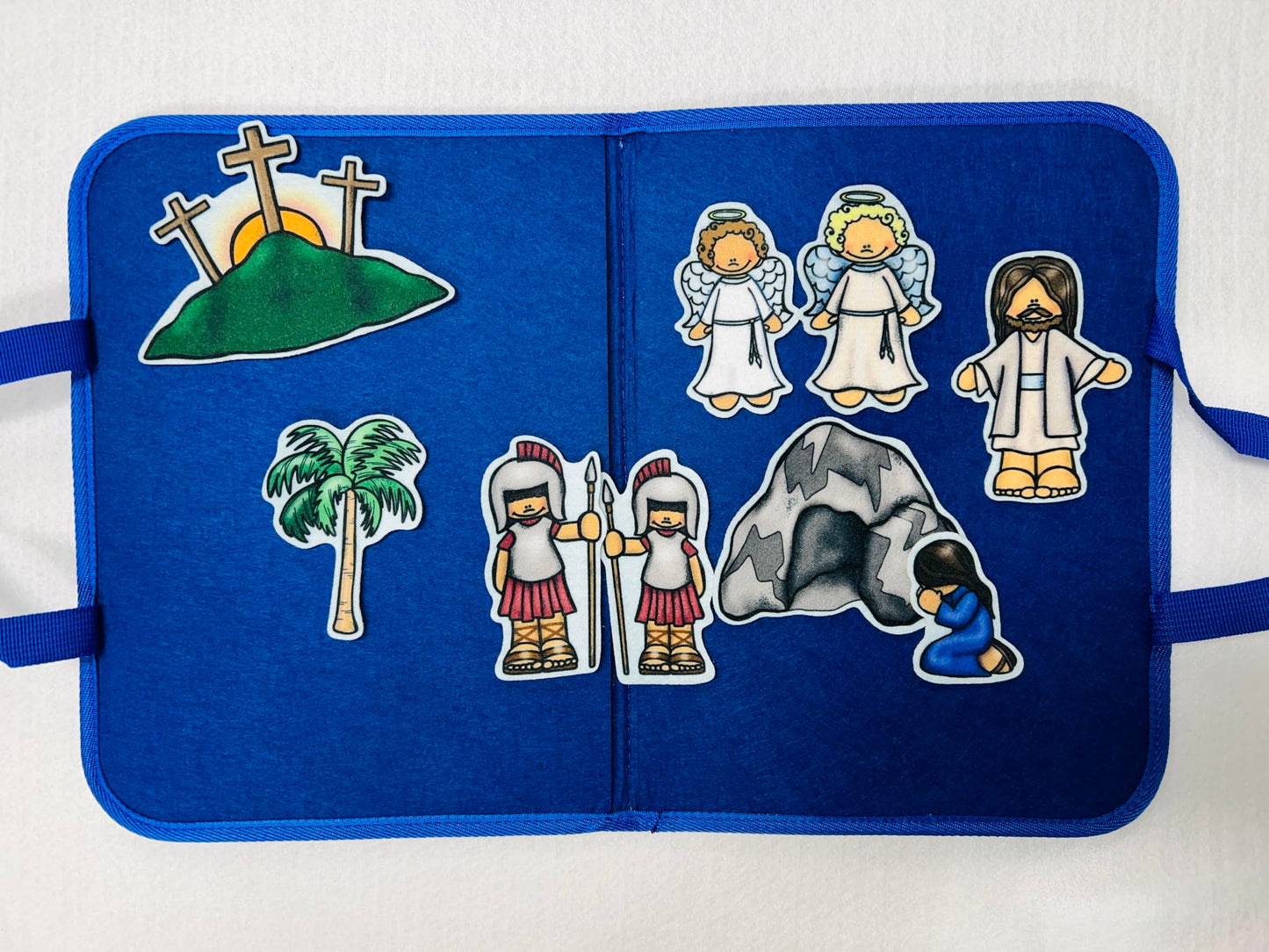 Story of Jesus Felt Figures & Flannel Board 5 Stories Birth Crucifixion Miracles Parables Good Shepherd 63 Pieces Nativity Easter
