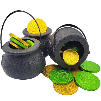 Black Candy Cauldron Kettles, Party Decoration Supplies, St. Patrick's 3" Inches (24-Pack) Witch Cauldron, Candy Bucket, Cauldron Pot